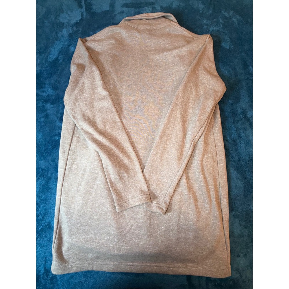 Forever 21 Men Shawl Collar Cardigan Sweater Tan Heather Open Front Medium M - Picture 2 of 3